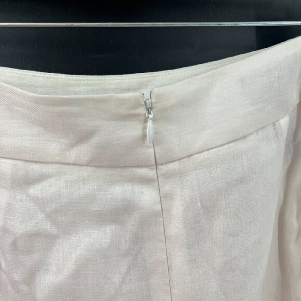 Brooks Brothers 100% Irish linen pencil skirt ivory old money preppy lined 8 - Picture 5 of 10